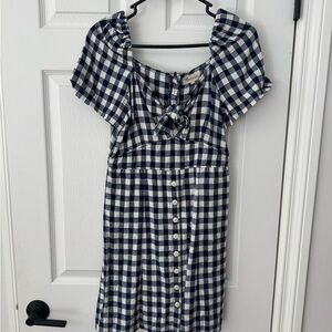 Madewell Blue and White Checkered Dress
